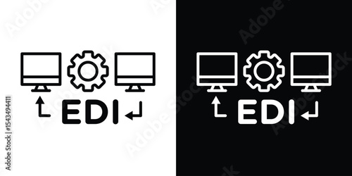 EDI icon filled flat sign concept for web design.