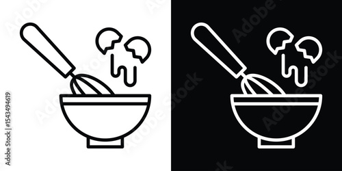 Egg beating icon filled flat sign concept for web design.
