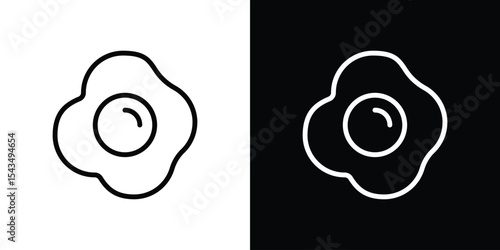 Egg fried icon filled flat sign concept for web design.