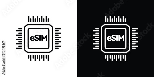 ESIM icon filled flat sign concept for web design.