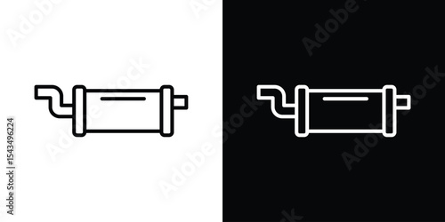 Exhaust pipe icon filled flat sign concept for web design.