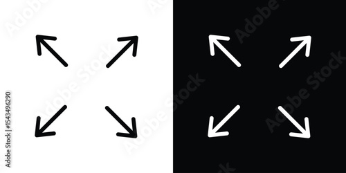Expand icon collection. line stroke icon. EPS 10
