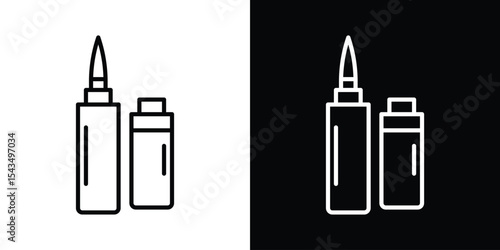 Eyeliner icon filled flat sign concept for web design.