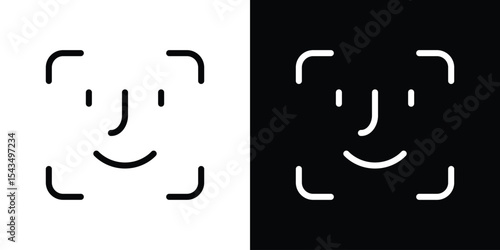 Face id icon filled flat sign concept for web design.