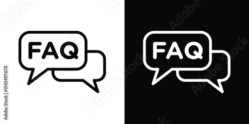 FAQ icon filled flat sign concept for web design.