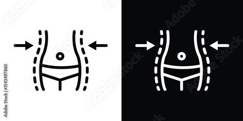 Fat and slim figure icon filled flat sign concept for web design.
