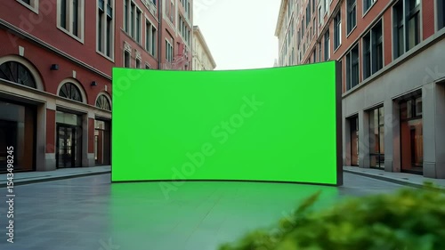 Green Screen in Urban European Street