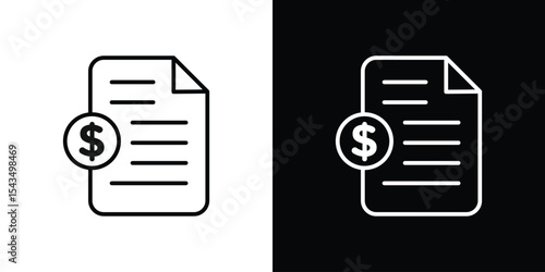 File invoice icon filled flat sign concept for web design.