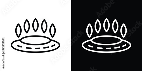 Fire burner icon filled flat sign concept for web design.