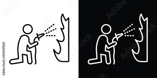 Firefighter icon filled flat sign concept for web design.