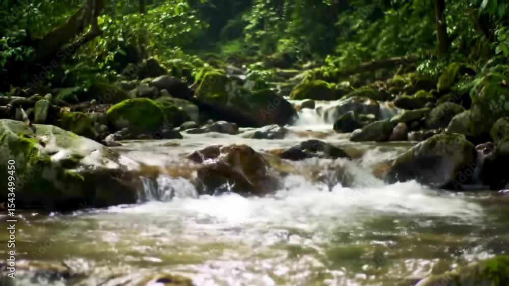 Clear Mountain Stream Flowing Through Lush Rainforest
Clear Mountain Stream Flowing Through Lush Rainforest
