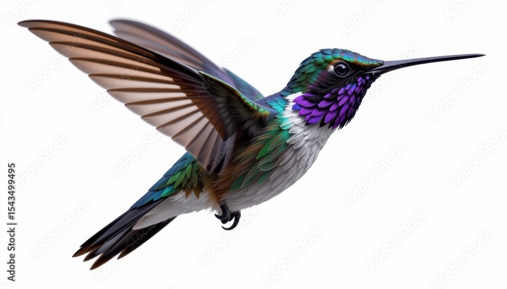 Obraz premium Hummingbird in flight nature's beauty wildlife photography vibrant environment close-up view colorful concept