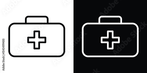 First aid box icon filled flat sign concept for web design.