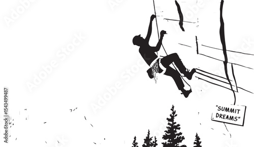 Climber Rappelling Down Cliff Silhouette

Extreme Rappelling Action Vector Scene

Mountain Rappelling Gear Silhouette Design

Rappeller Hanging on Rock Face Vector Art

Vertical Descent Adventure Silh