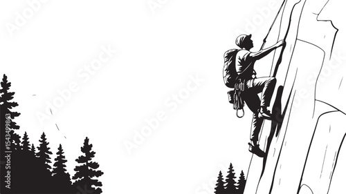 Climber Rappelling Down Cliff Silhouette

Extreme Rappelling Action Vector Scene

Mountain Rappelling Gear Silhouette Design

Rappeller Hanging on Rock Face Vector Art

Vertical Descent Adventure Silh