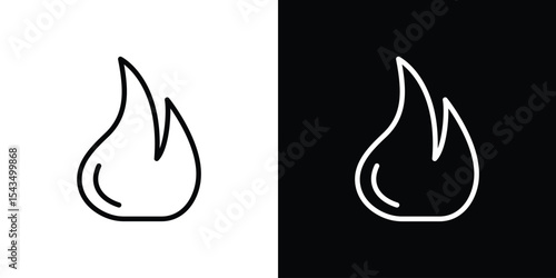 Flame icon filled flat sign concept for web design.