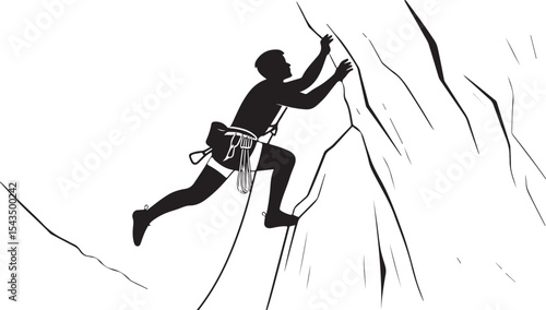 Climber Rappelling Down Cliff Silhouette

Extreme Rappelling Action Vector Scene

Mountain Rappelling Gear Silhouette Design

Rappeller Hanging on Rock Face Vector Art

Vertical Descent Adventure Silh