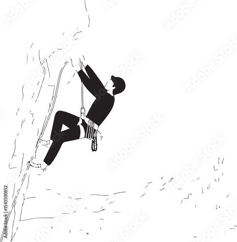Climber Rappelling Down Cliff Silhouette

Extreme Rappelling Action Vector Scene

Mountain Rappelling Gear Silhouette Design

Rappeller Hanging on Rock Face Vector Art

Vertical Descent Adventure Silh