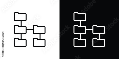 Folder tree icon filled flat sign concept for web design.