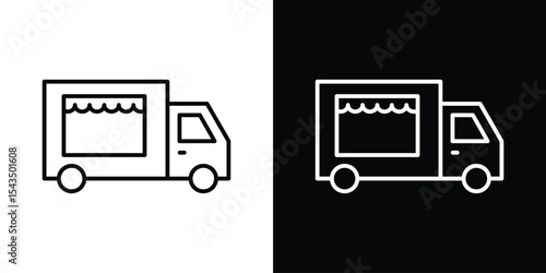 Food truck icon filled flat sign concept for web design.