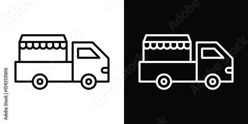 Food truck icon filled flat sign concept for web design.