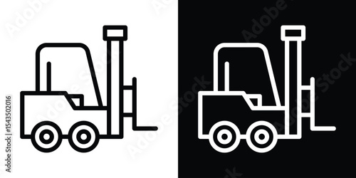 Forklift icon filled flat sign concept for web design.