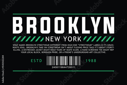 Urban Brooklyn Typography Streetwear Style Design