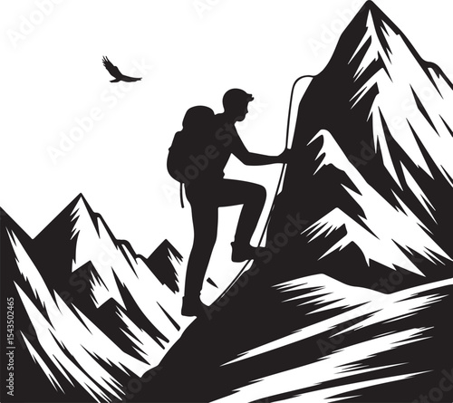 Climber Rappelling Down Cliff Silhouette

Extreme Rappelling Action Vector Scene

Mountain Rappelling Gear Silhouette Design

Rappeller Hanging on Rock Face Vector Art

Vertical Descent Adventure Silh