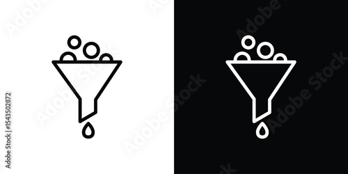 Funnel icon filled flat sign concept for web design.
