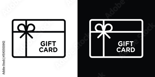 Gift card icon filled flat sign concept for web design.