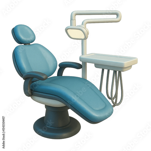 Dental chair with adjustable headrest and light in modern design  