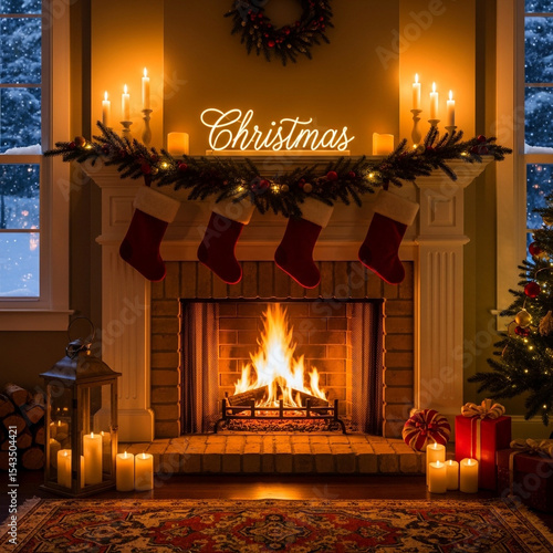 Cozy Christmas Fireplace wi...