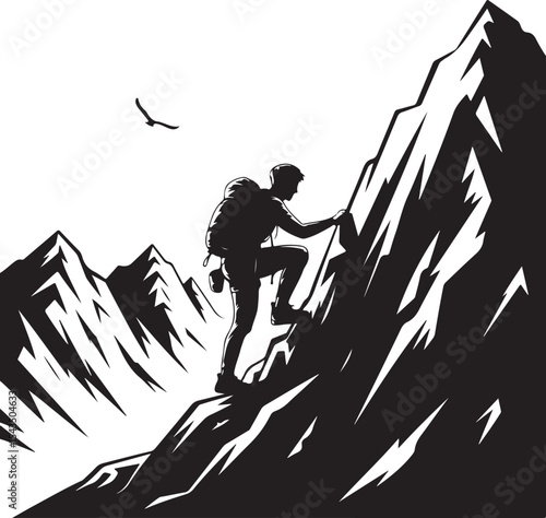 Climber Rappelling Down Cliff Silhouette

Extreme Rappelling Action Vector Scene

Mountain Rappelling Gear Silhouette Design

Rappeller Hanging on Rock Face Vector Art

Vertical Descent Adventure Silh