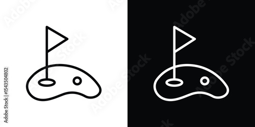Golf yard icon filled flat sign concept for web design.