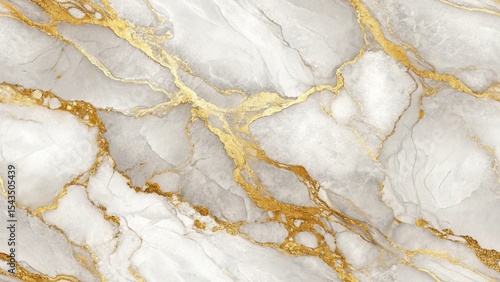 Elegant White Marble Texture with Golden Veins for Luxury Backgrounds and Designs © MDPARVEZ
