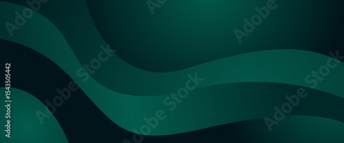 Wave dark green digital art and light in middle, design background for element design. vector illustration