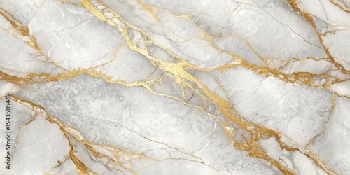 Luxurious White Marble Texture with Golden Veins for Elegant Design Projects