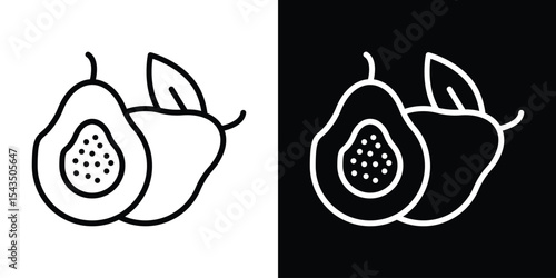 Guava icon filled flat sign concept for web design.