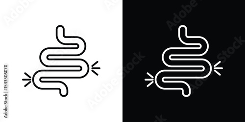 Gut constipation icon filled flat sign concept for web design.