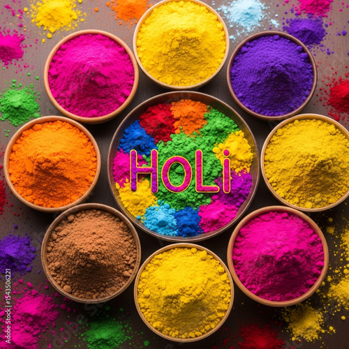 Vibrant Holi Powder Colors ...