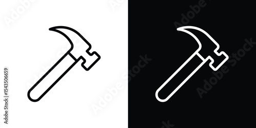 Hammer icon filled flat sign concept for web design.