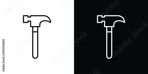 Hammer icon filled flat sign concept for web design.