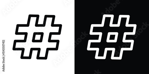 Hashtag icon filled flat sign concept for web design.