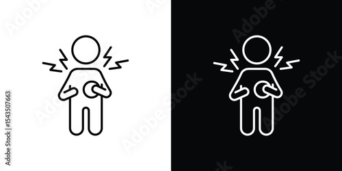 Heart attack icon filled flat sign concept for web design.