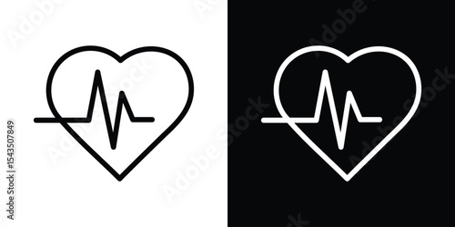 Heartbeat icon filled flat sign concept for web design.