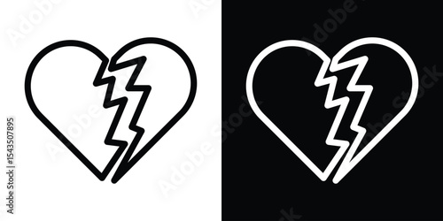 Heartbreak icon filled flat sign concept for web design.