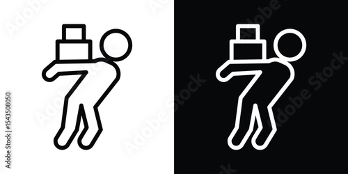 Heavy burden icon filled flat sign concept for web design.