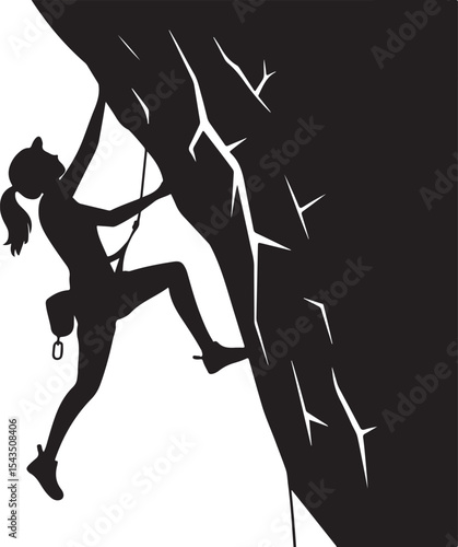 Climber Rappelling Down Cliff Silhouette

Extreme Rappelling Action Vector Scene

Mountain Rappelling Gear Silhouette Design

Rappeller Hanging on Rock Face Vector Art

Vertical Descent Adventure Silh