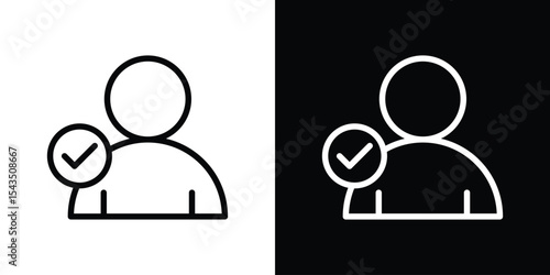 Hired icon filled flat sign concept for web design.