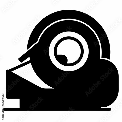 tape dispenser silhouette vector black on white background